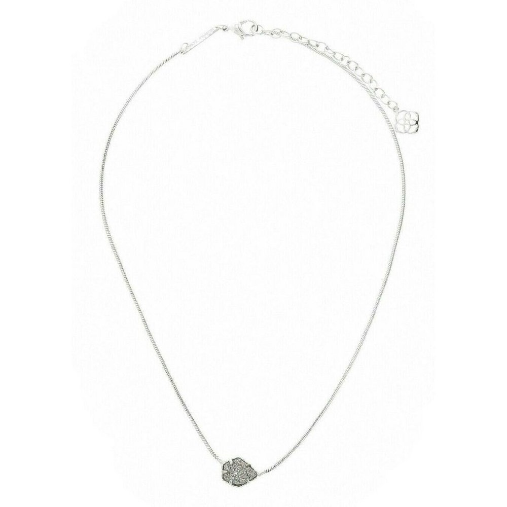 Kendra Scott Platinum Drusy Silver Mara Necklace